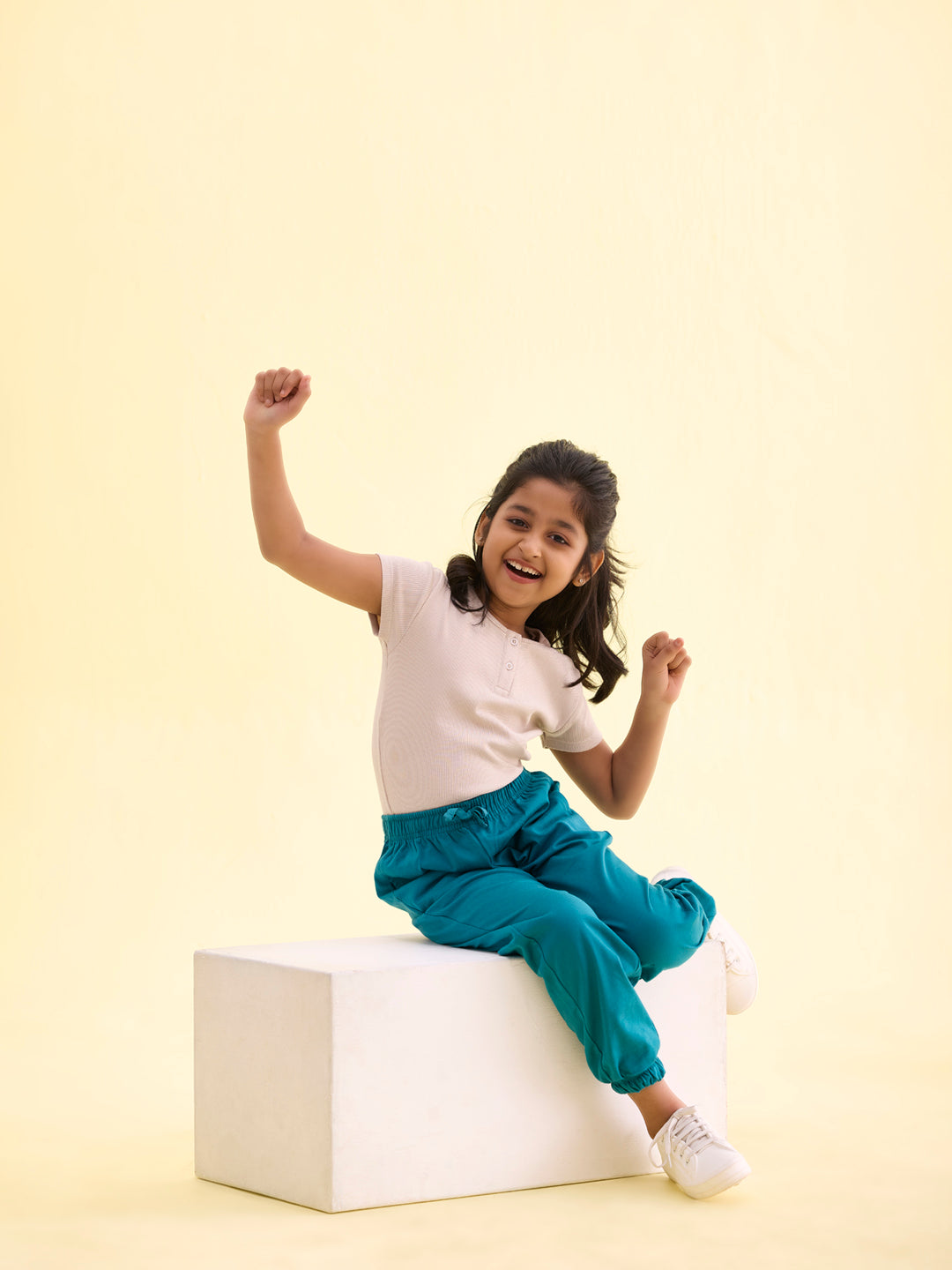 Peacock Green Cotton Joggers