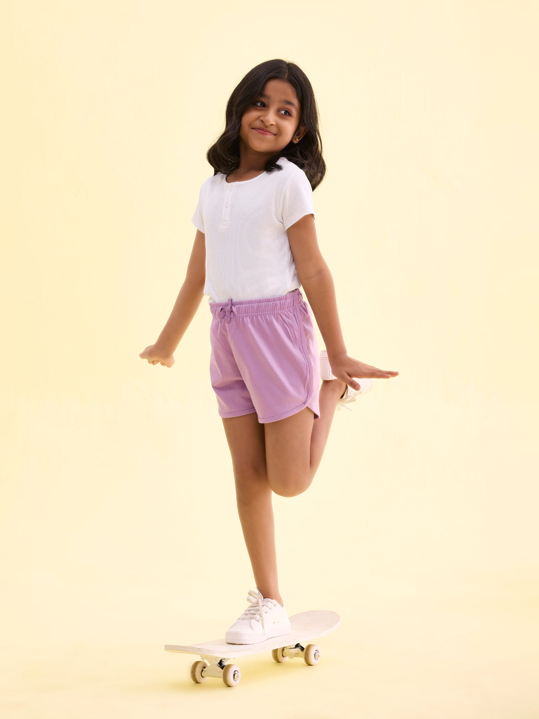 Baby Lilac Cotton Knit Shorts