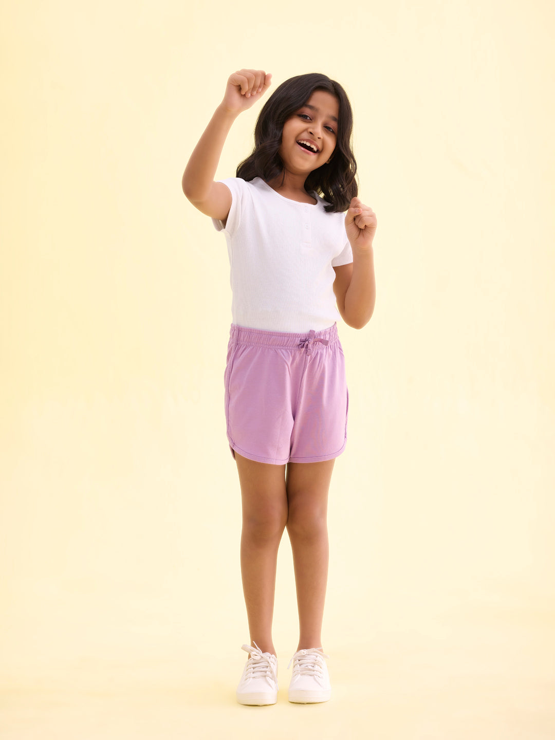 Baby Lilac Cotton Knit Shorts