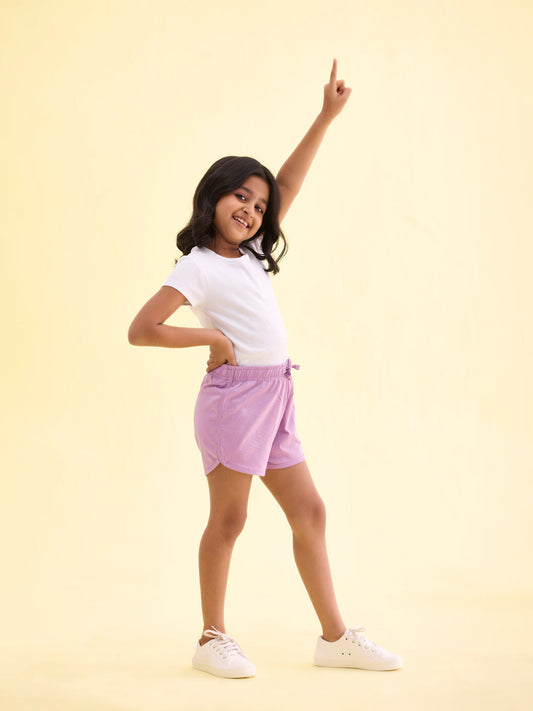 Baby Lilac Cotton Knit Shorts