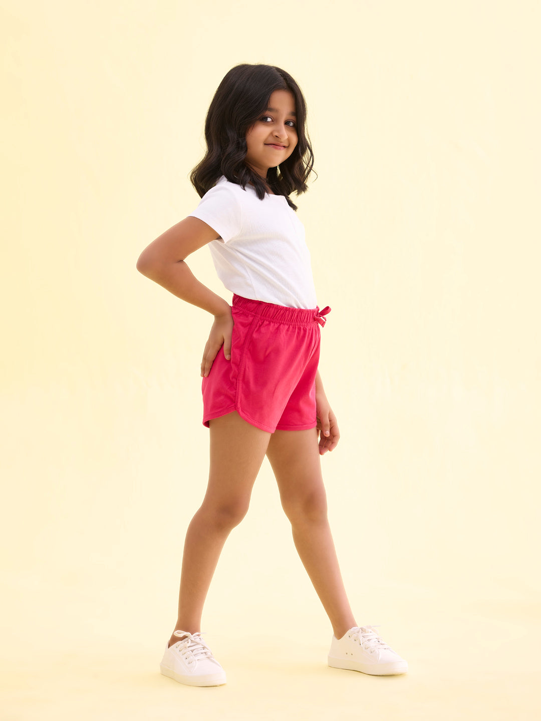 Young Fuchsia Cotton Knit Shorts