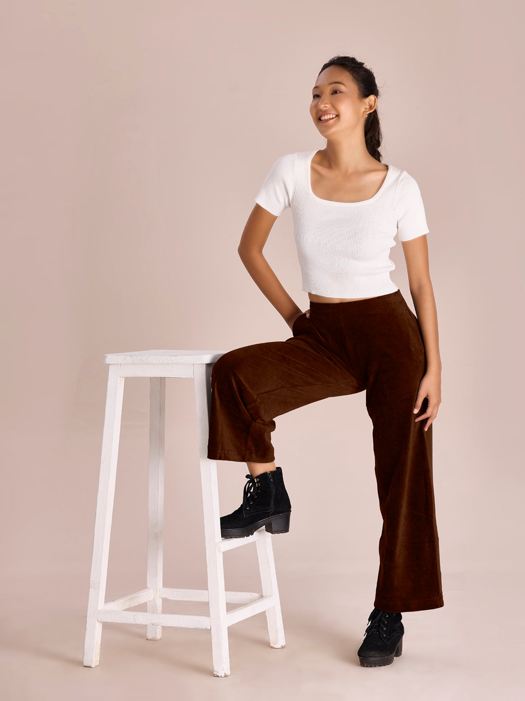 Dark Brown Corduroy Wide Pants