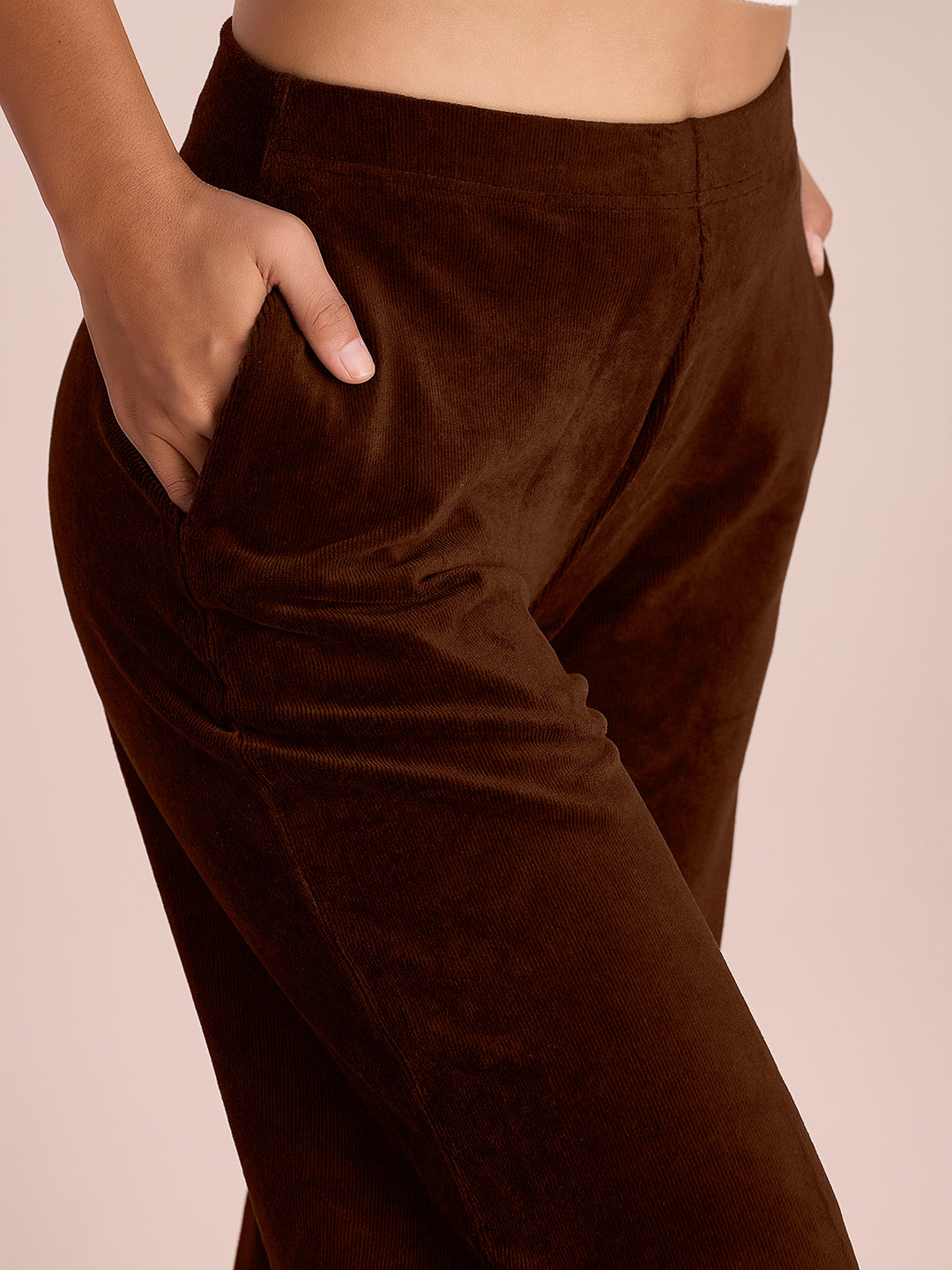 Dark Brown Corduroy Wide Pants