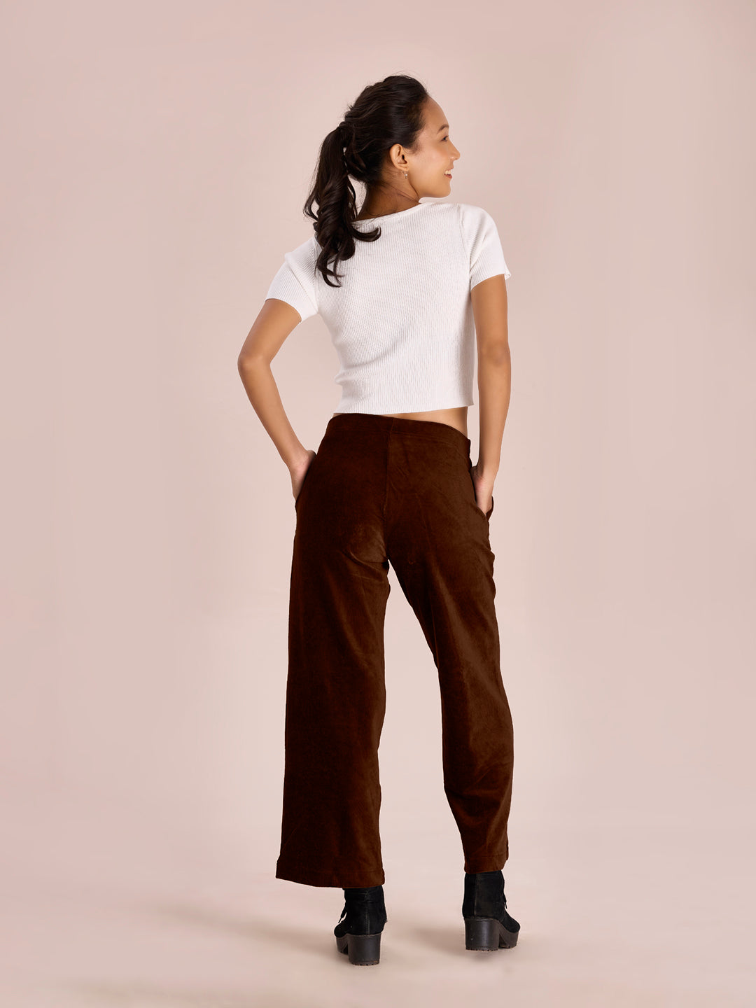 Dark Brown Corduroy Wide Pants