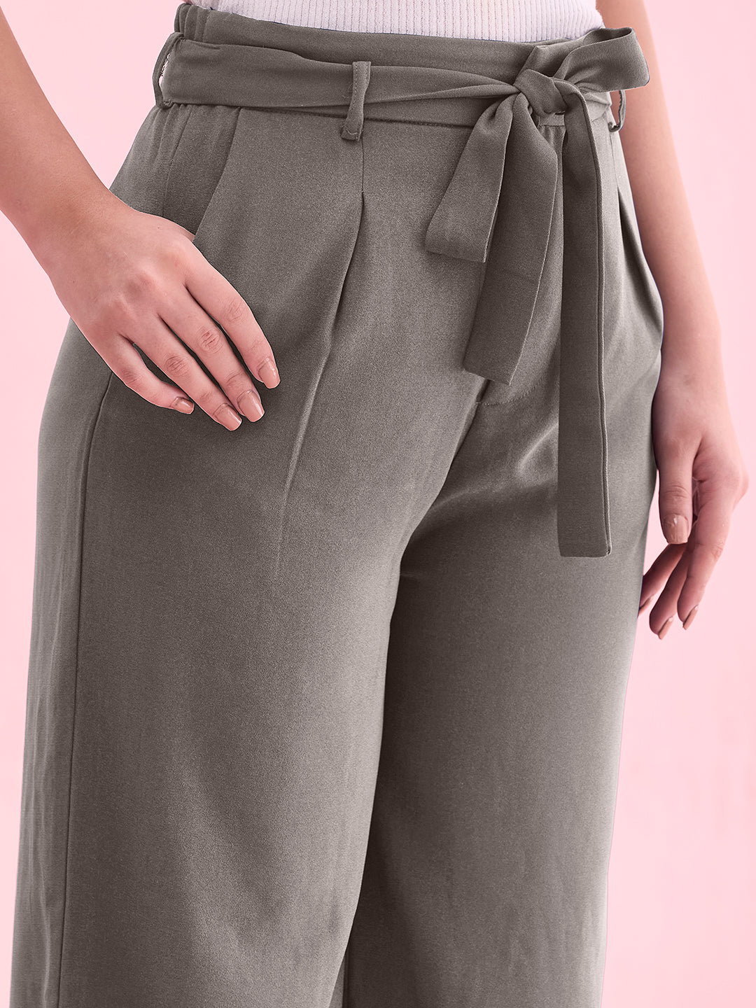 Ebony Grey Viscose Poly Stretch Smart Fit Pant