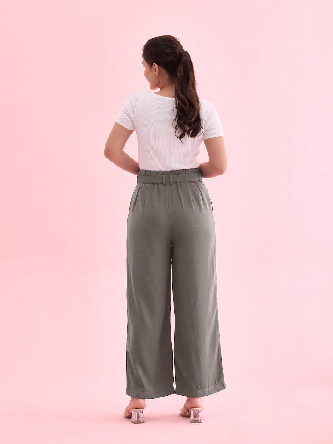 Ebony Grey Viscose Poly Stretch Smart Fit Pant