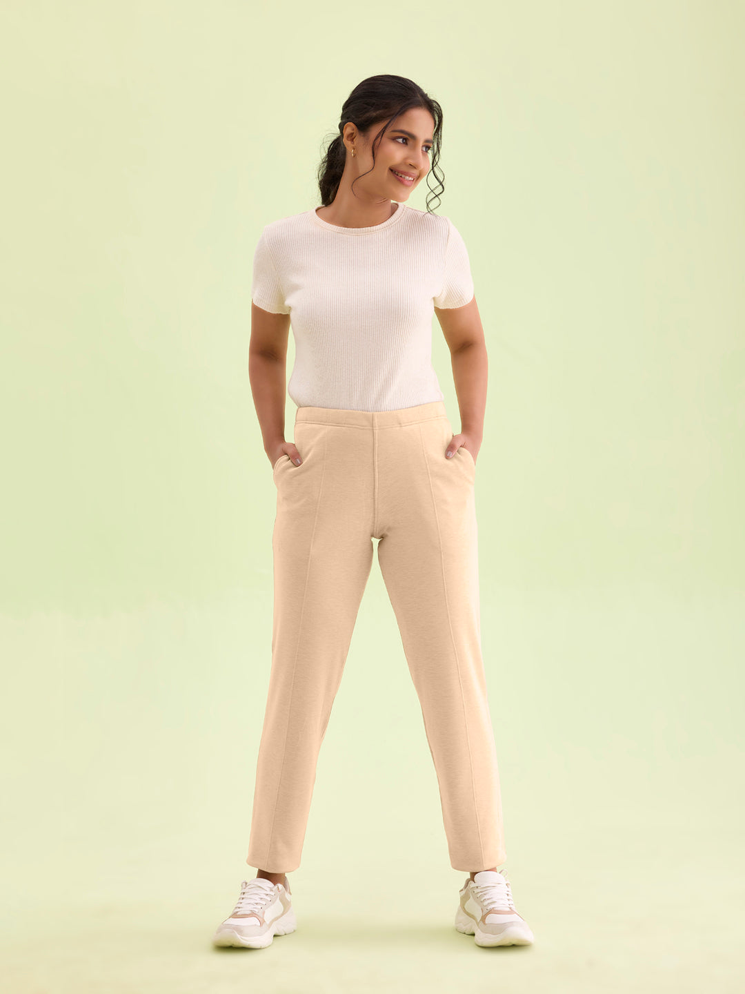 Light Beige Fleece Ultra Warm Kurti Pant