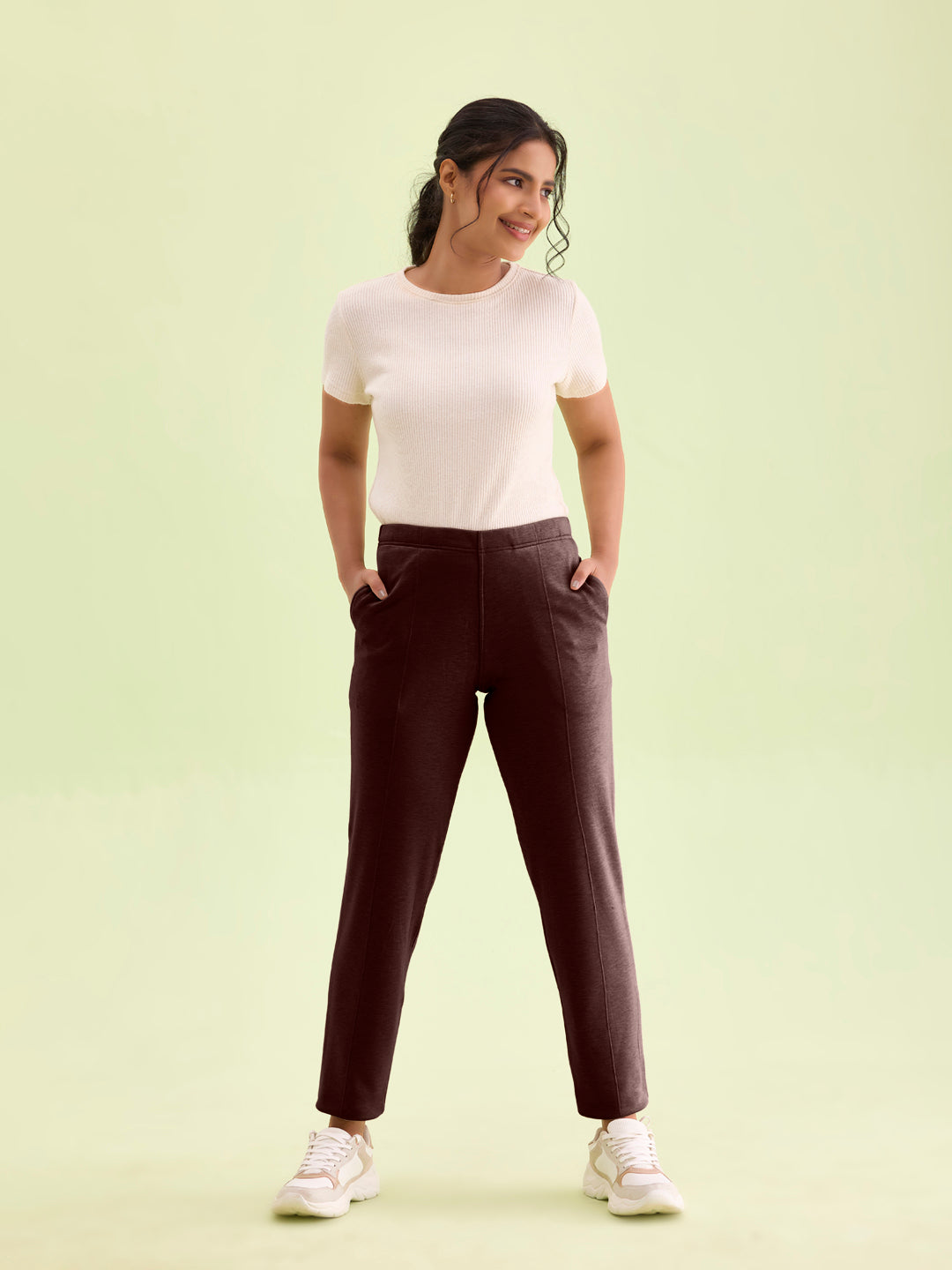 Dark Wine Fleece Ultra Warm Kurti Pant