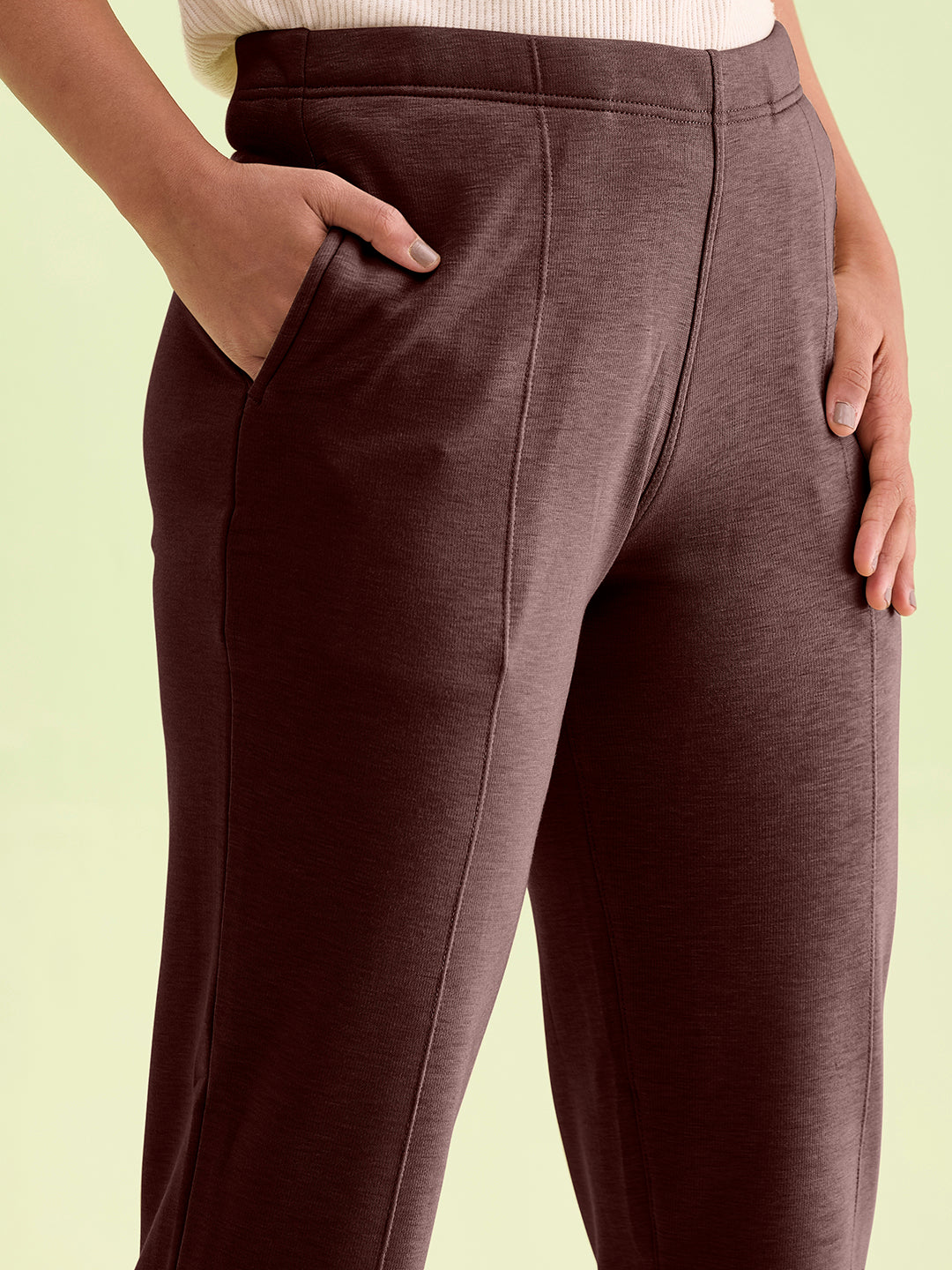 Dark Wine Fleece Ultra Warm Kurti Pant