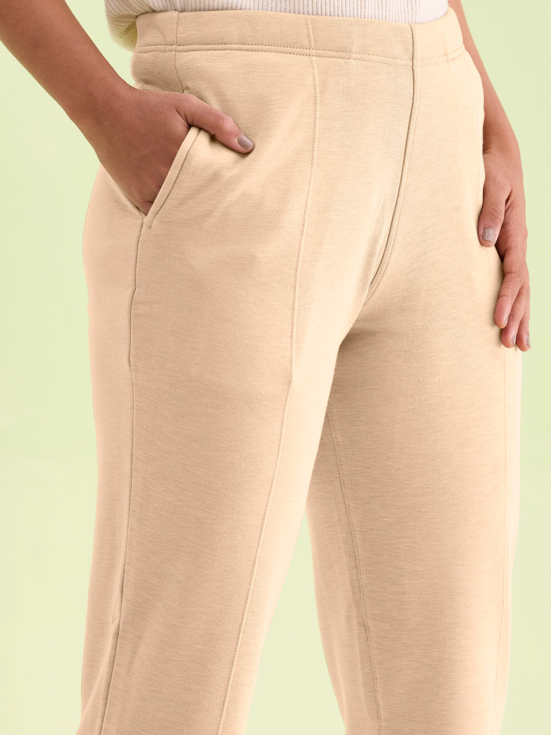 Light Beige Fleece Ultra Warm Kurti Pant