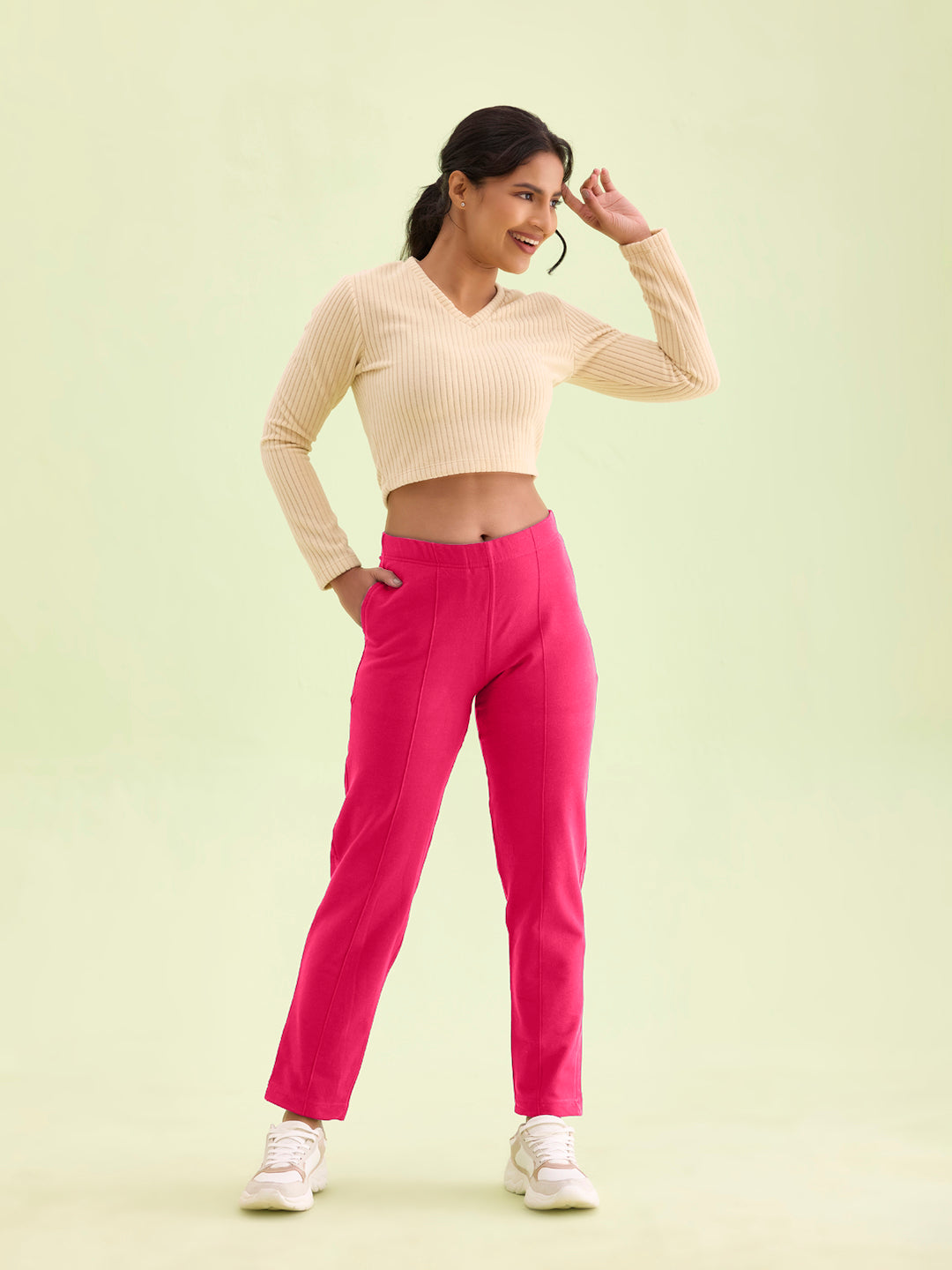 Dark Rose Fleece Warm Kurti Pants