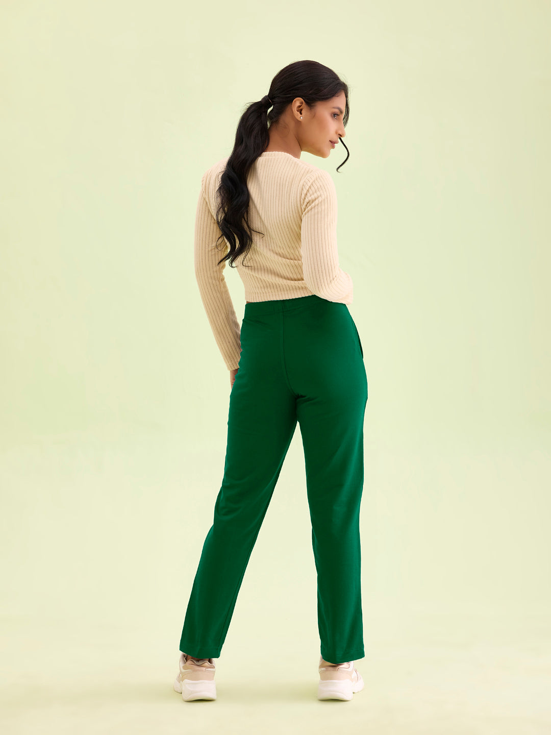 Bottle Green Fleece Warm Kurti Pants