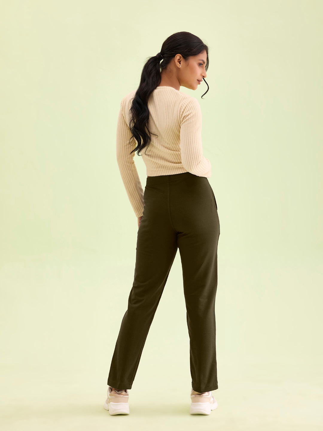 Dark Olive Fleece Warm Kurti Pants
