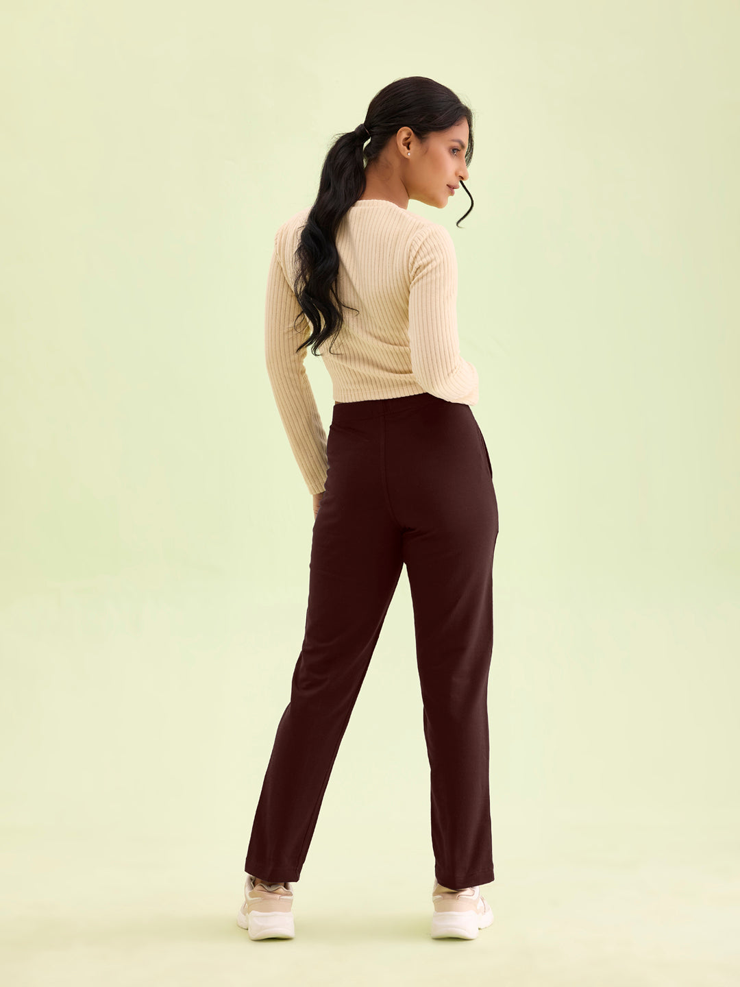 Dark Wine Fleece Warm Kurti Pants