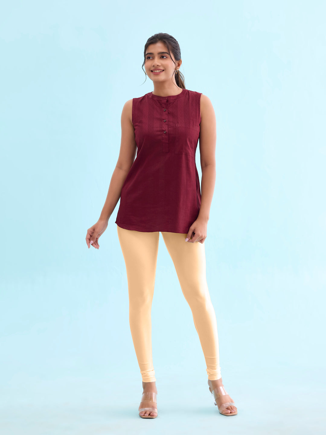 Bright Gold Nylon Stretch Shimmer Leggings