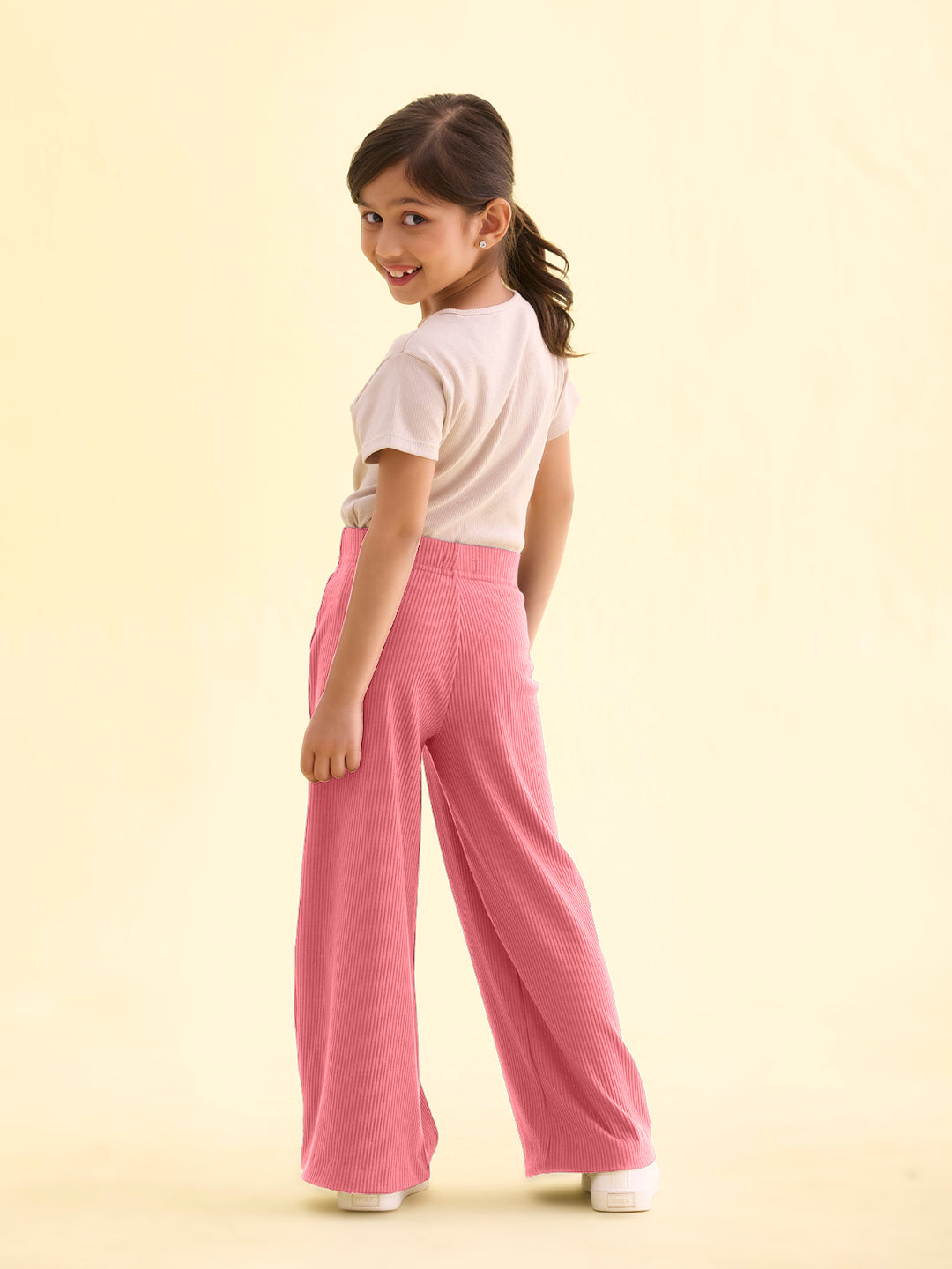 Mauve Rayon Poly Stretch Rib Palazzo