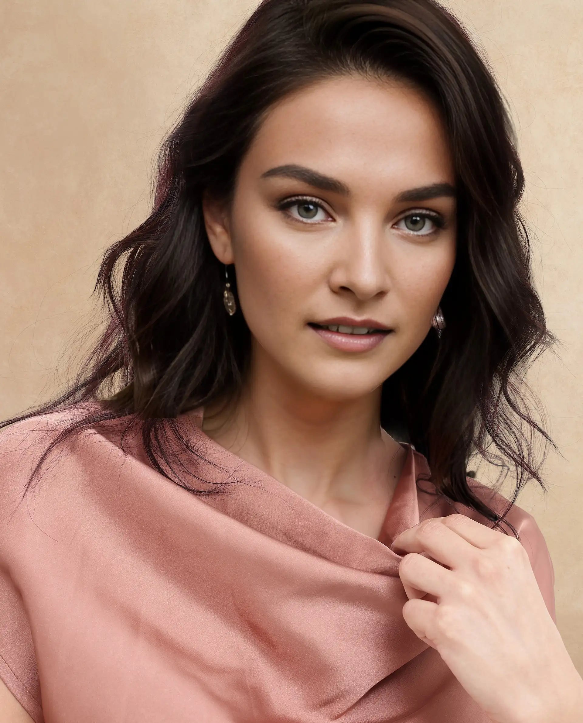 Rareism Women Hawter Brown Polyester Fabric Cap Sleeve Cowl Neck Solid Regular Length Top