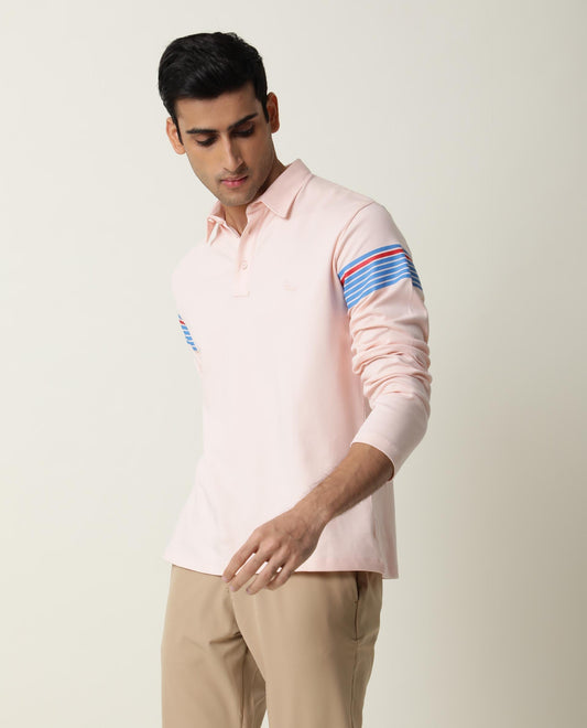 RARE RABBIT MENS LEON PINK POLO COTTON FABRIC SLIM FIT COLLAR COLLAR Short Sleeve