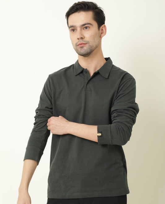 RARE RABBIT FEEL PRIMARY GREEN POLO COTTON FABRIC SHORT SLEEVE HOODED SLIM FIT