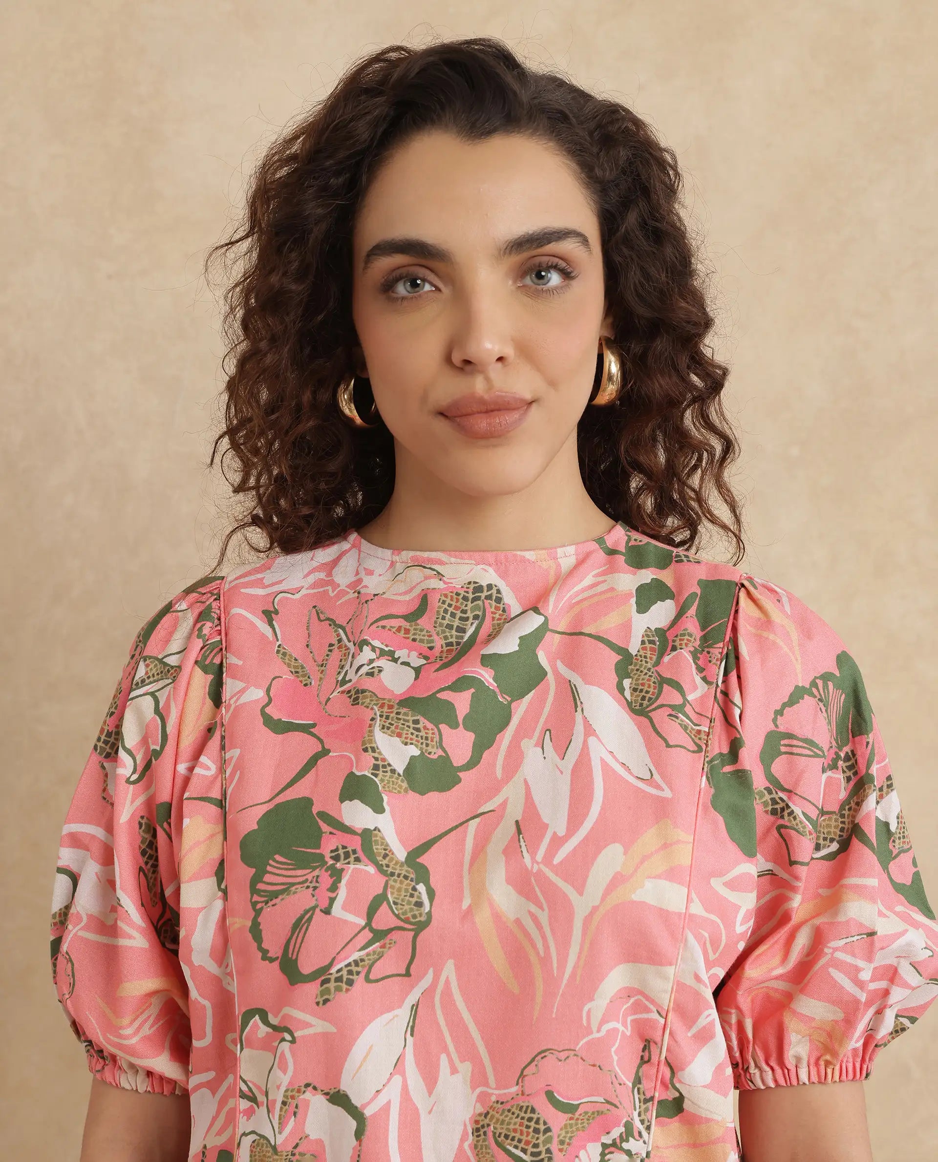 Rareism Women Hirtemis Pink Print Top