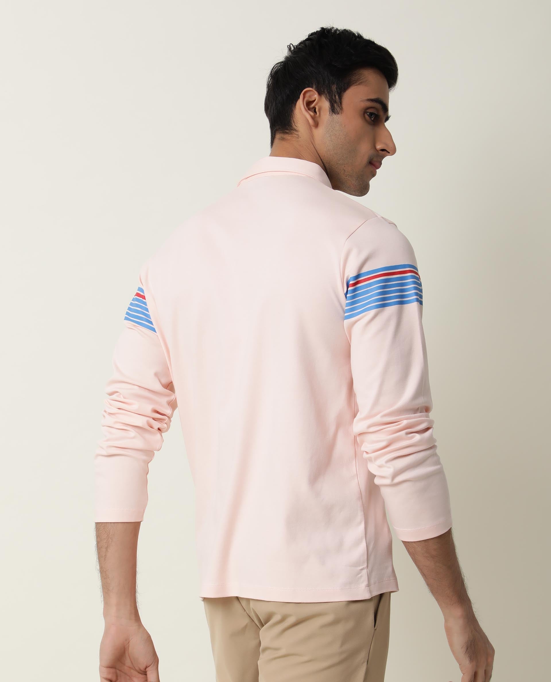 RARE RABBIT MENS LEON PINK POLO COTTON FABRIC SLIM FIT COLLAR COLLAR Short Sleeve