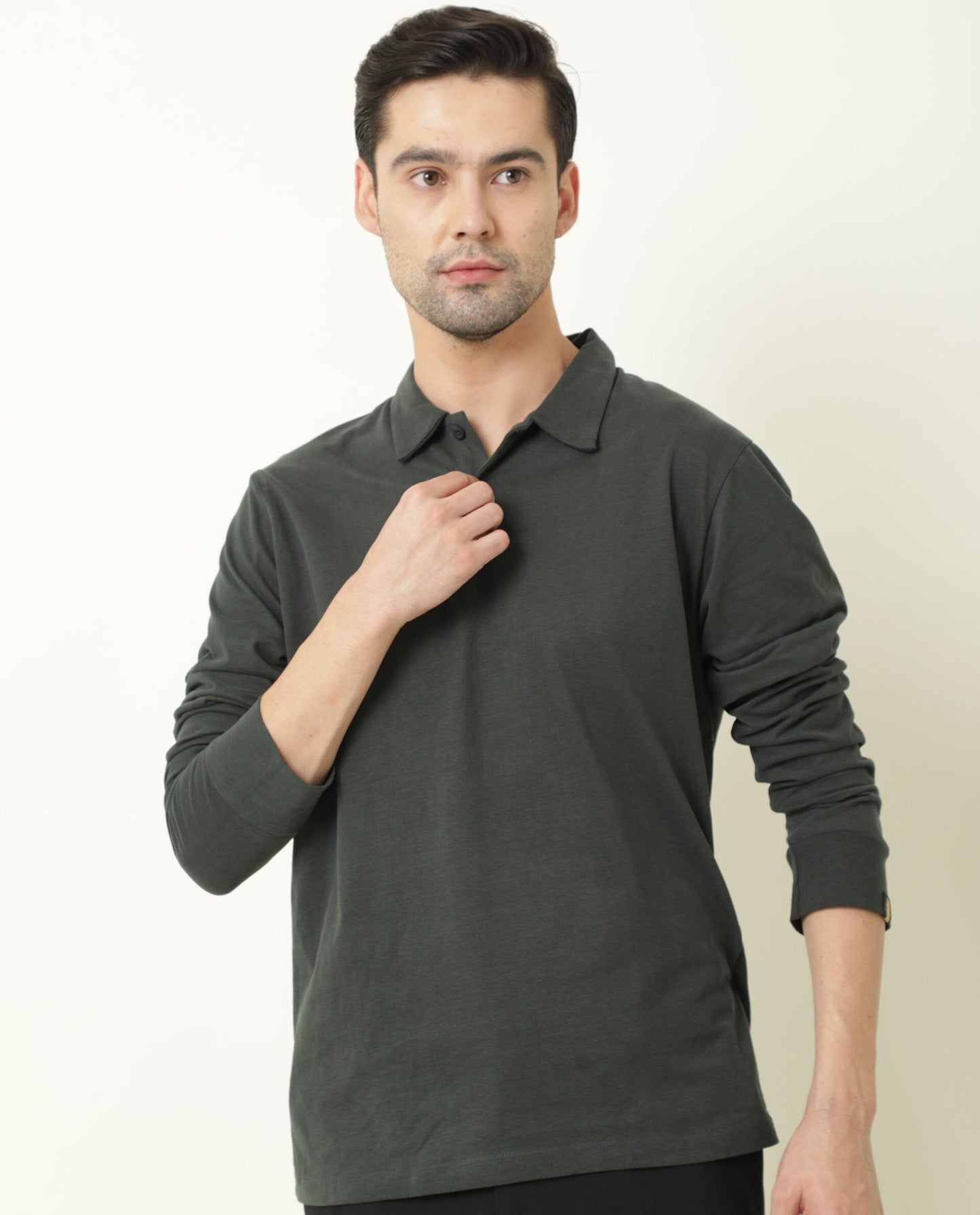 RARE RABBIT FEEL PRIMARY GREEN POLO COTTON FABRIC SHORT SLEEVE HOODED SLIM FIT