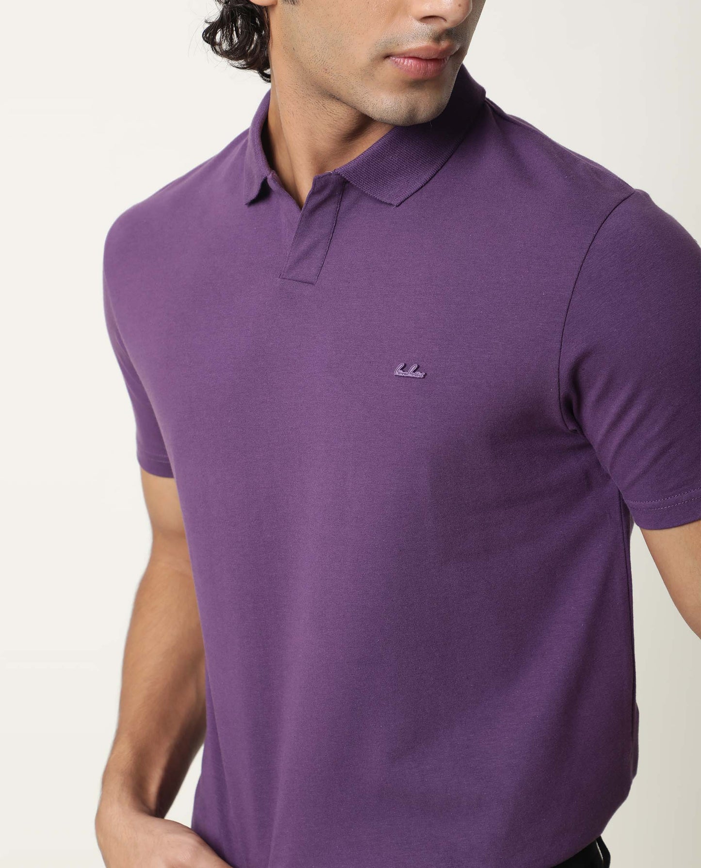 RARE RABBIT MENS REBORN SS PURPLE POLO COTTON ELASTANE FABRIC SLIM FIT COLLAR COLLAR Short Sleeve