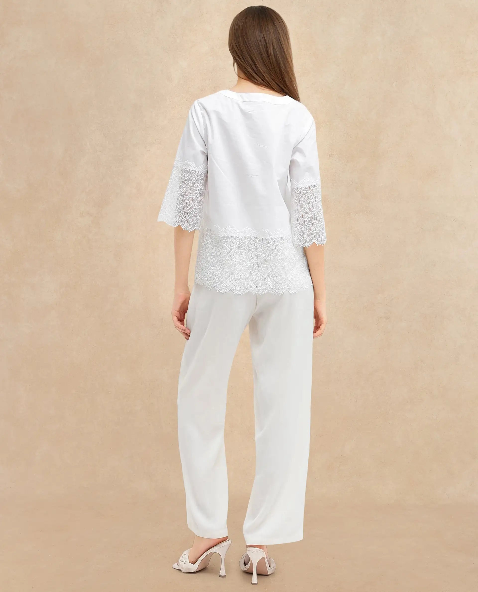 Rareism Womens Inna White Short Sleeve Embellished Top