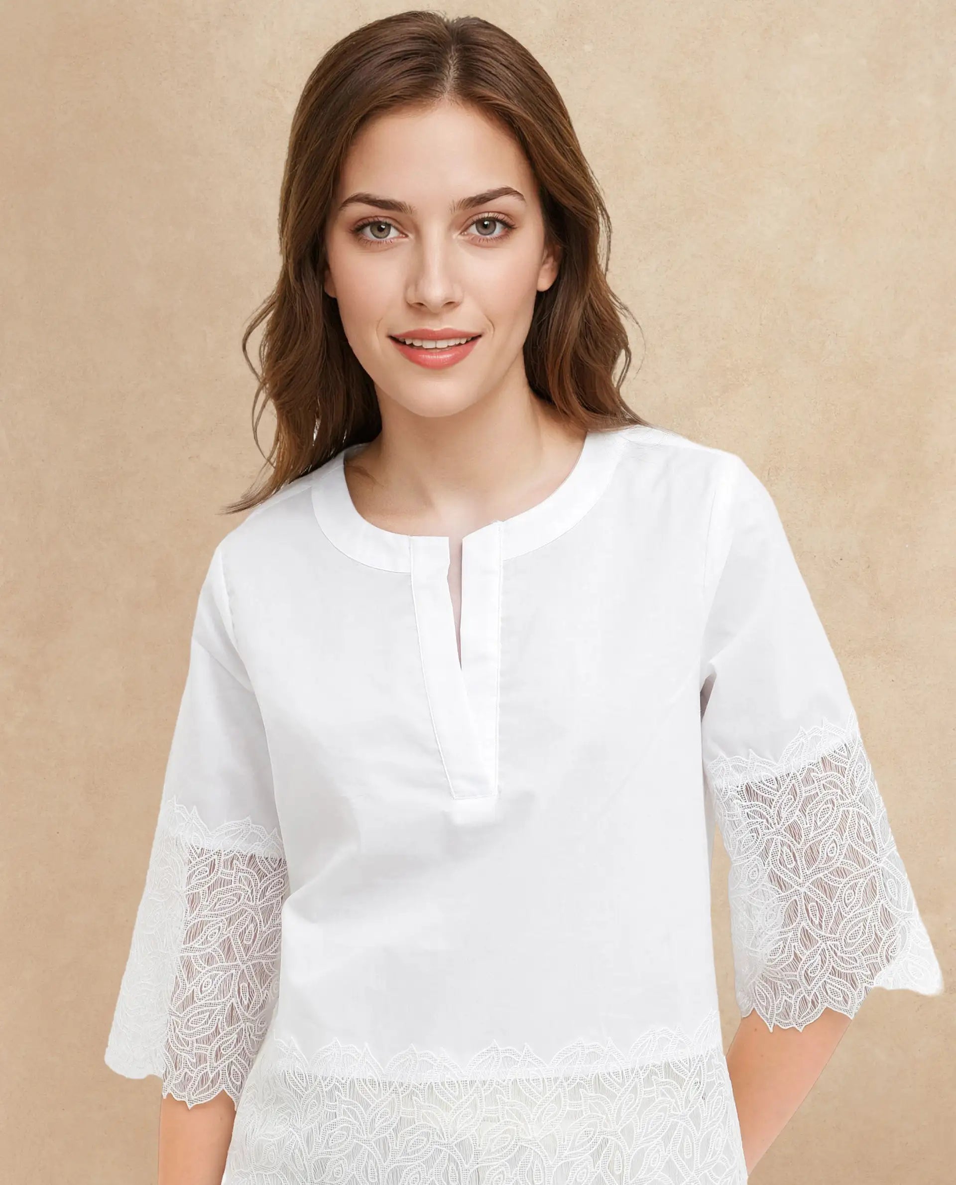 Rareism Womens Inna White Short Sleeve Embellished Top