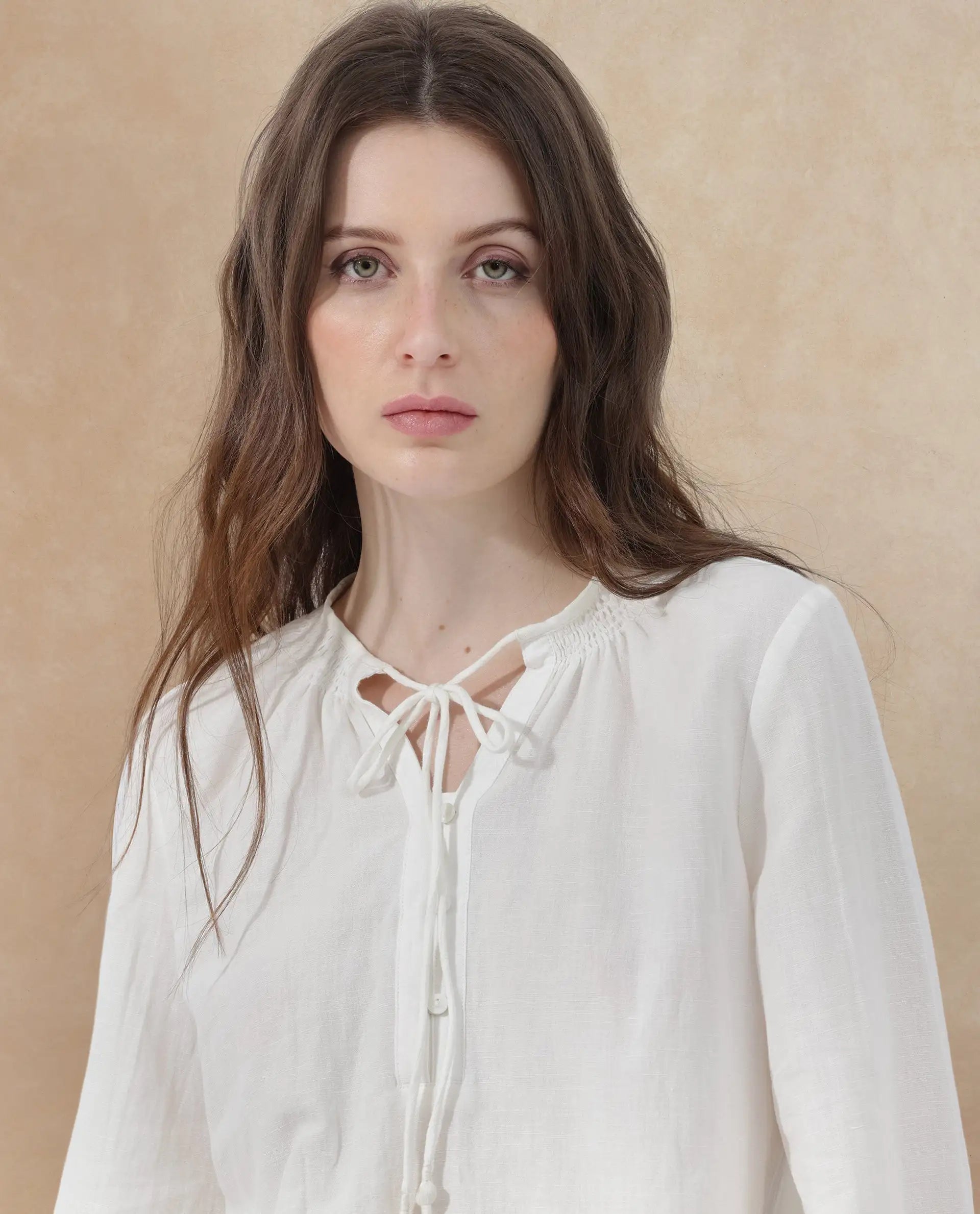 Rareism Womens Joan Light White Top Full Sleeve Solid