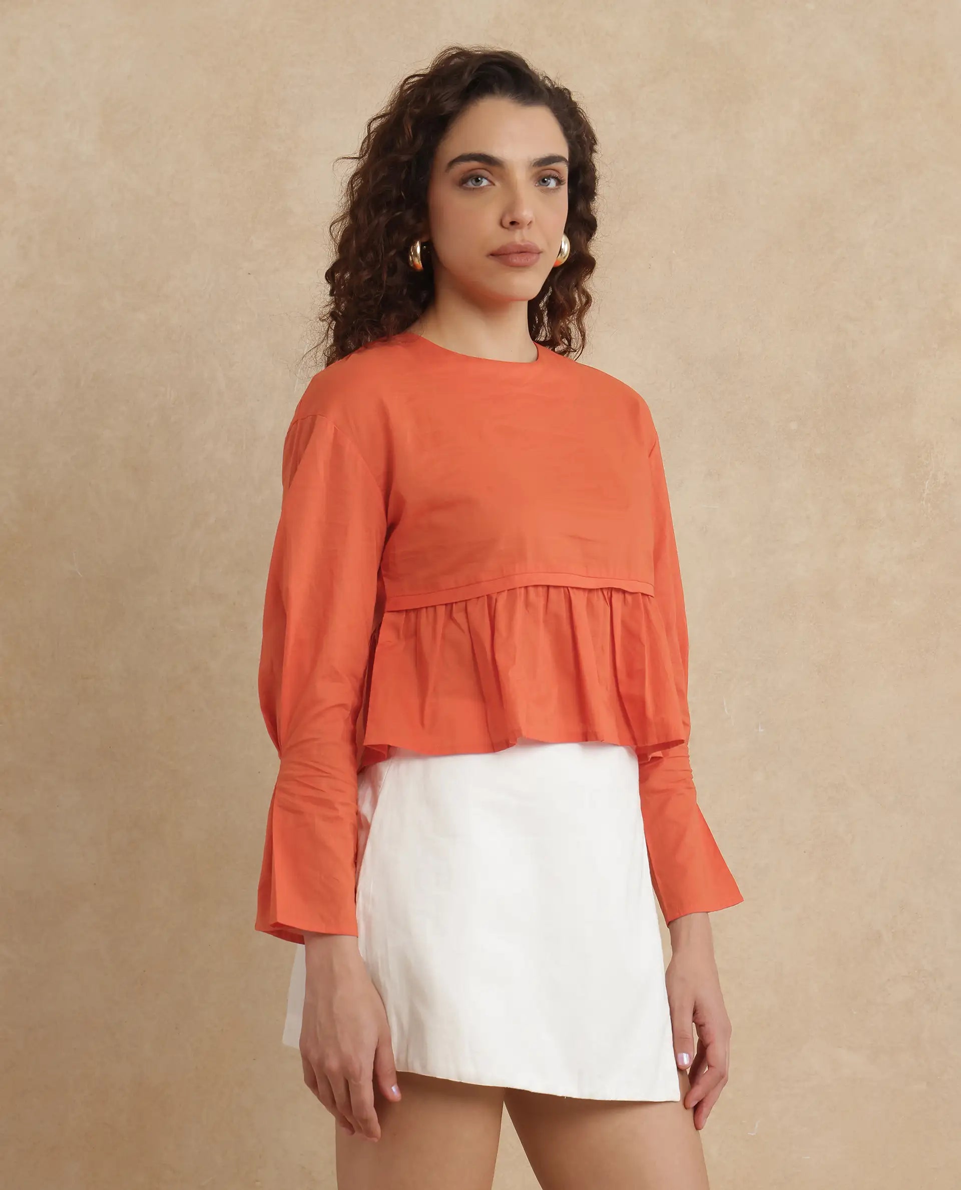 Rareism Women Kingwell Orange Plain Top