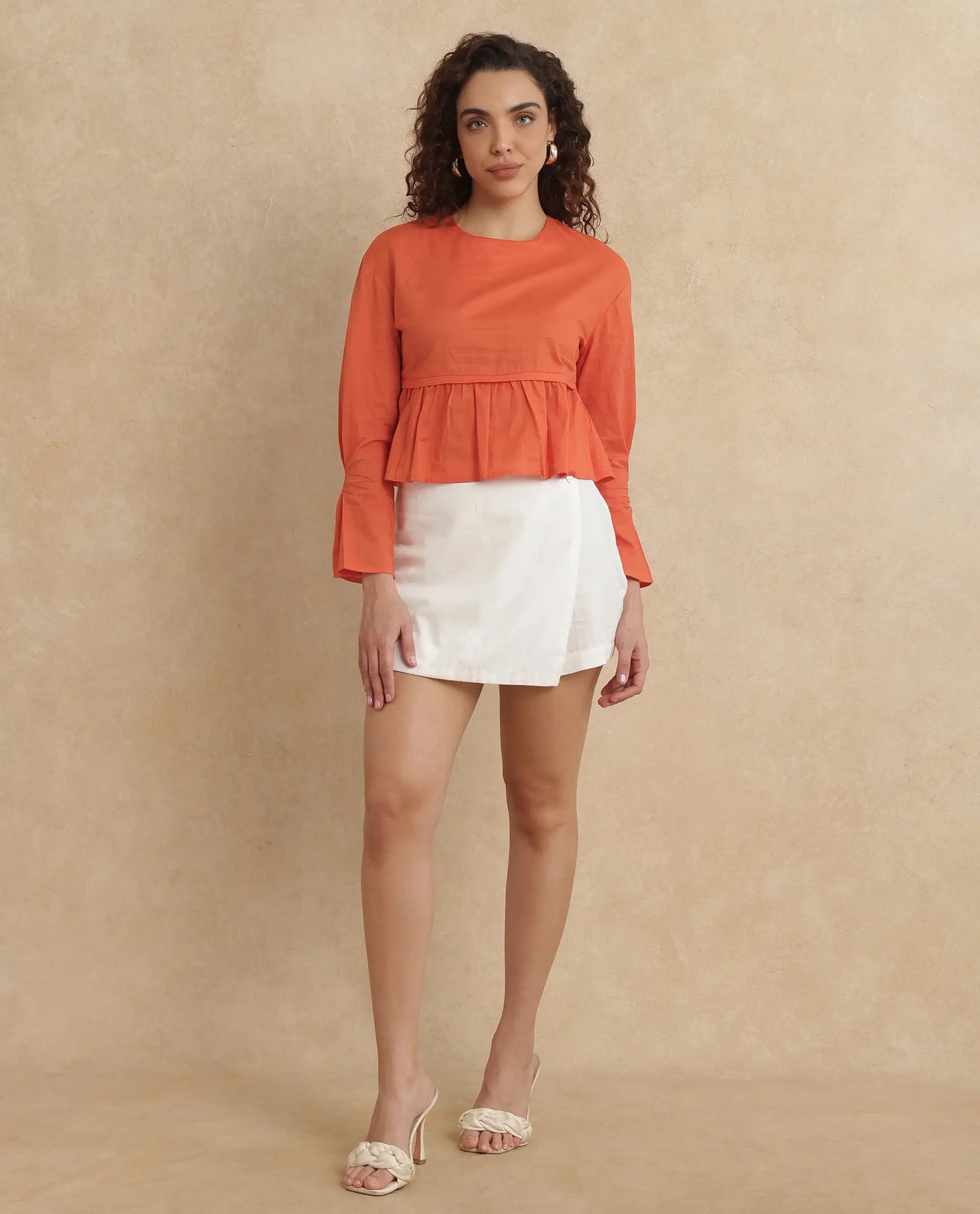 Rareism Women Kingwell Orange Plain Top