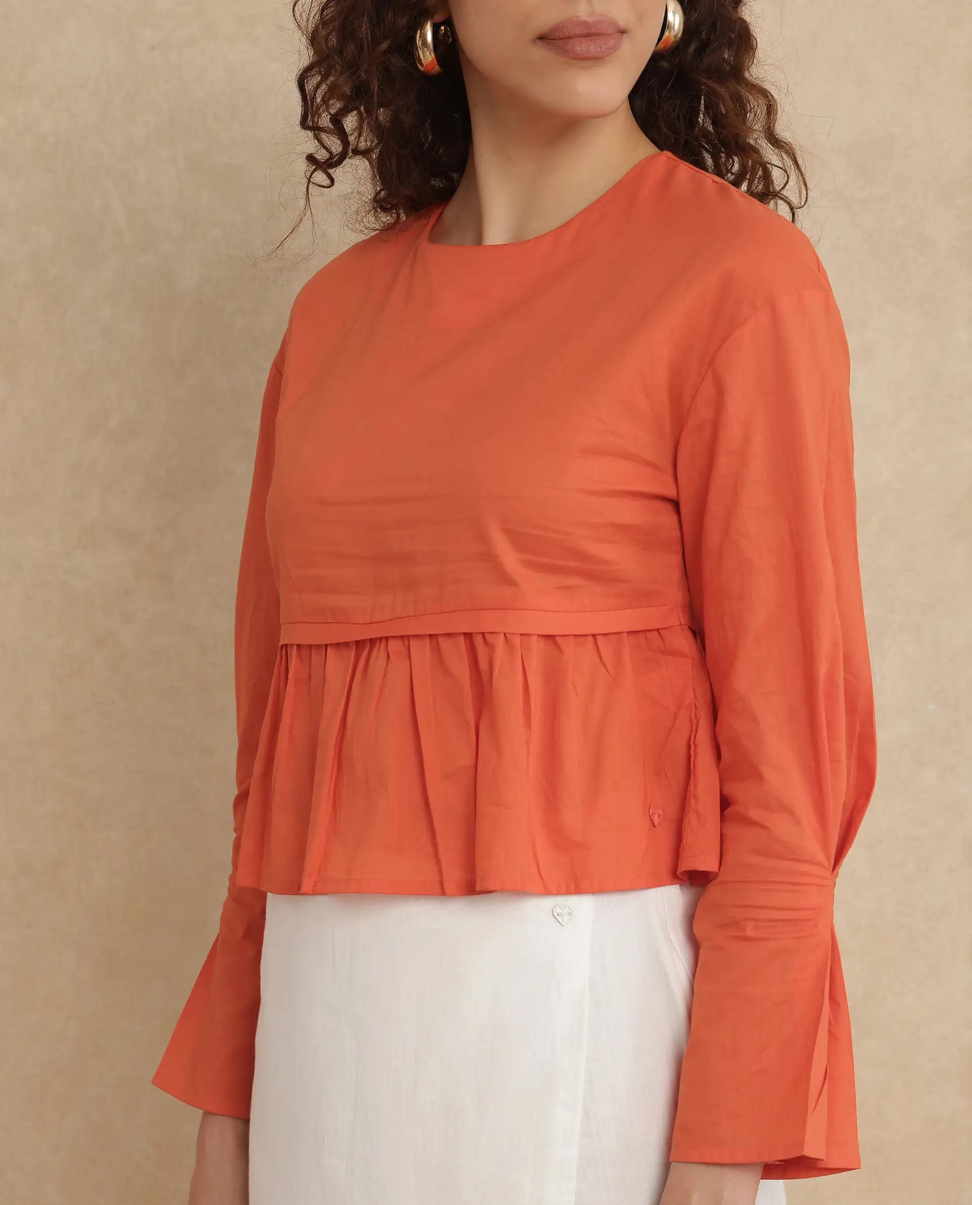 Rareism Women Kingwell Orange Plain Top