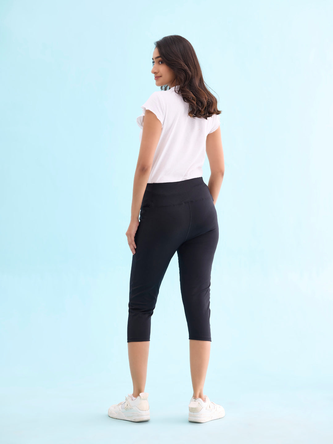 Black Poly Stretch Training Capri