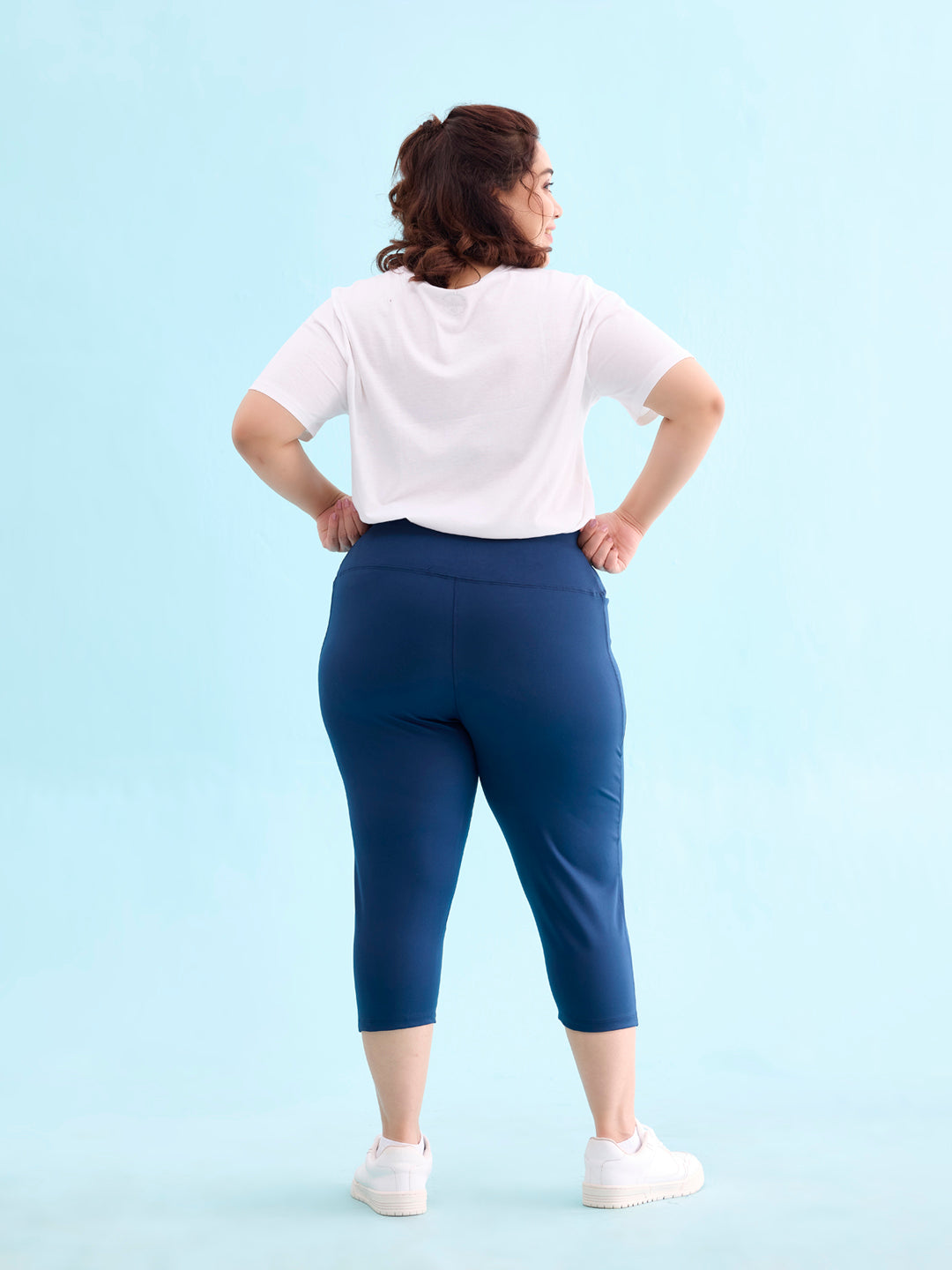 Teal Poly Stretch Training Capri