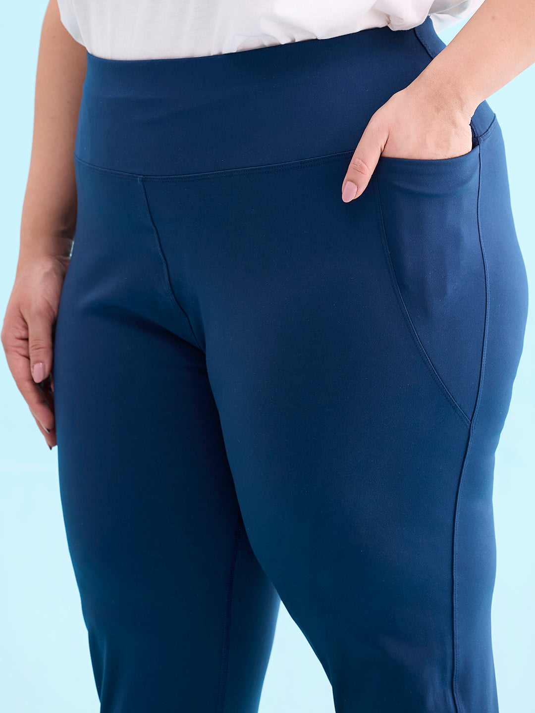 Teal Poly Stretch Training Capri