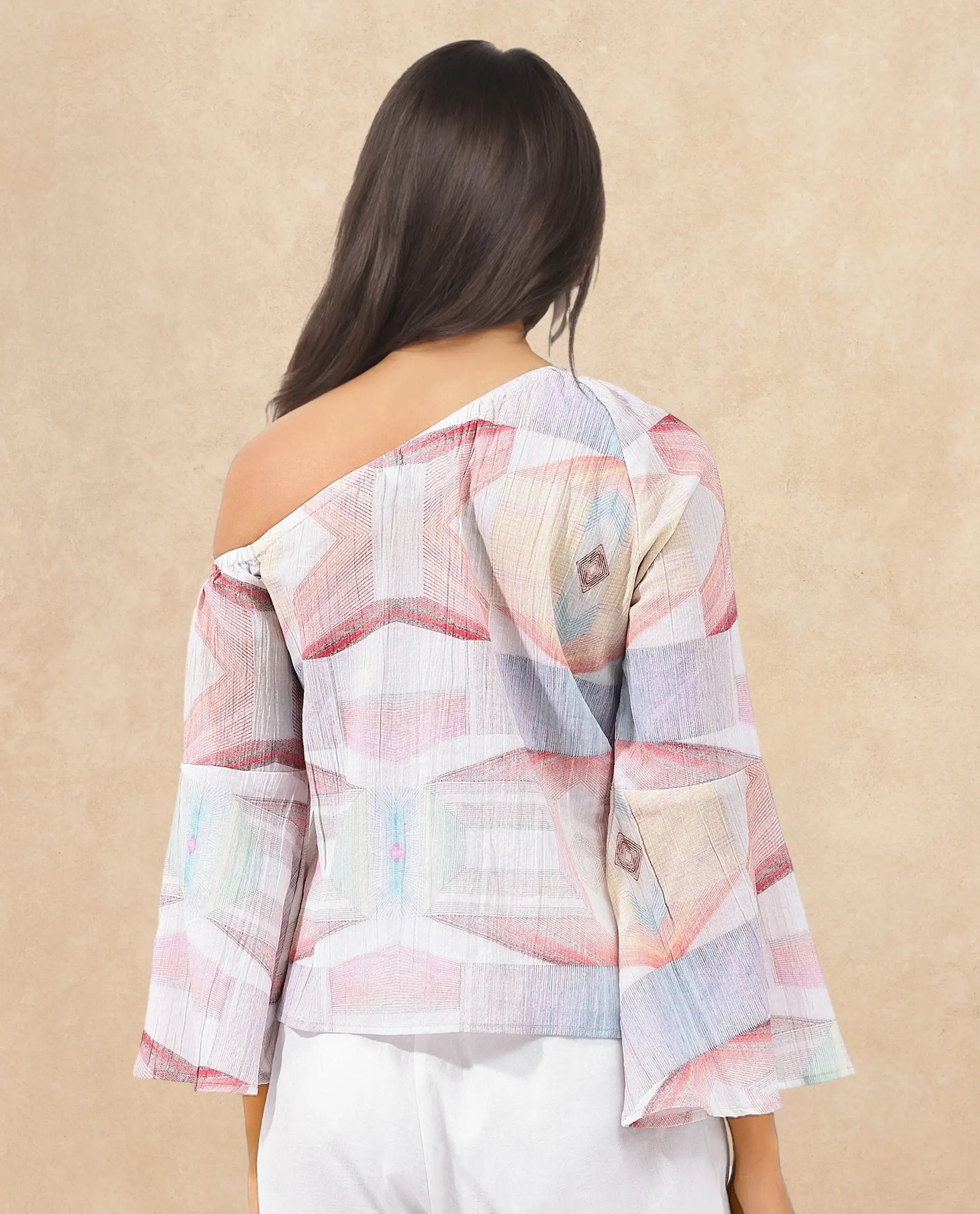 Rareism Women Leightono Dusky Multi Multi Top with Striking Abstract Print