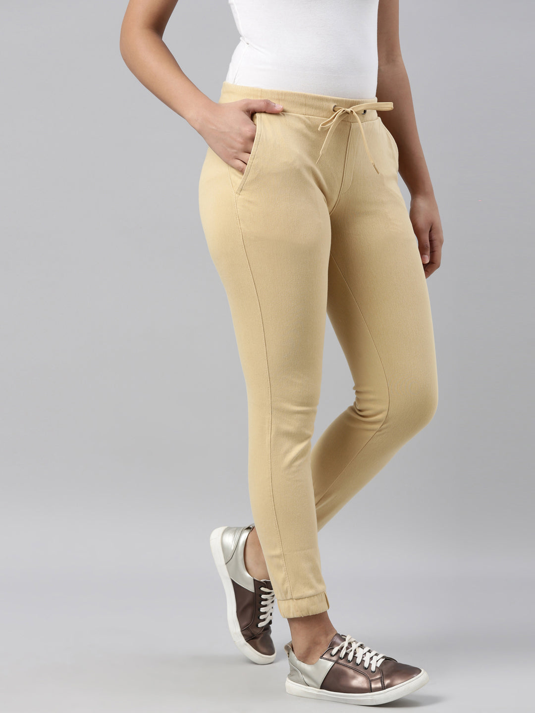 Banana Cotton Poly Stretch Cuffed Joggers