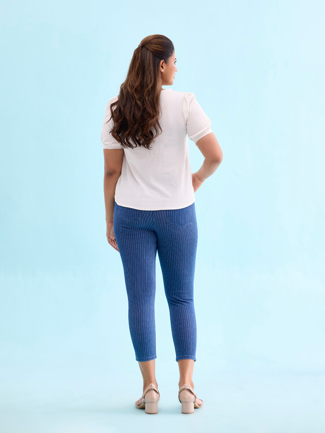 Cotton Poly Stretch Cropped Printed Jeggings