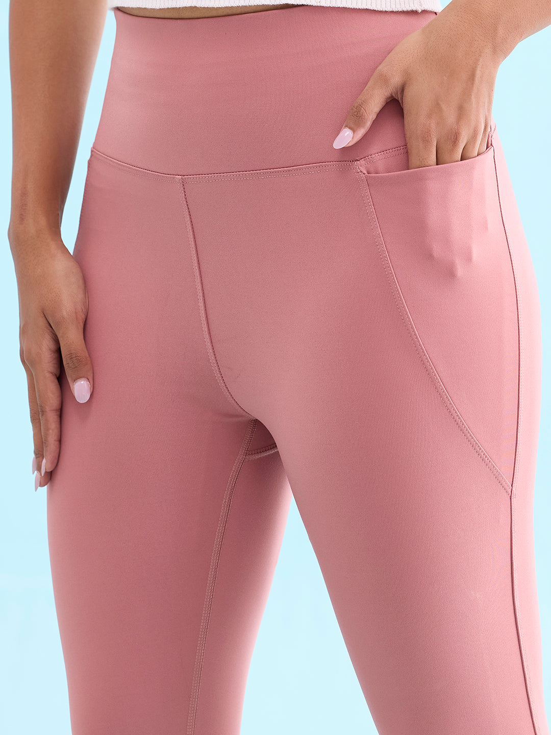 Dusty Pink Nylon Stretch Training Tights