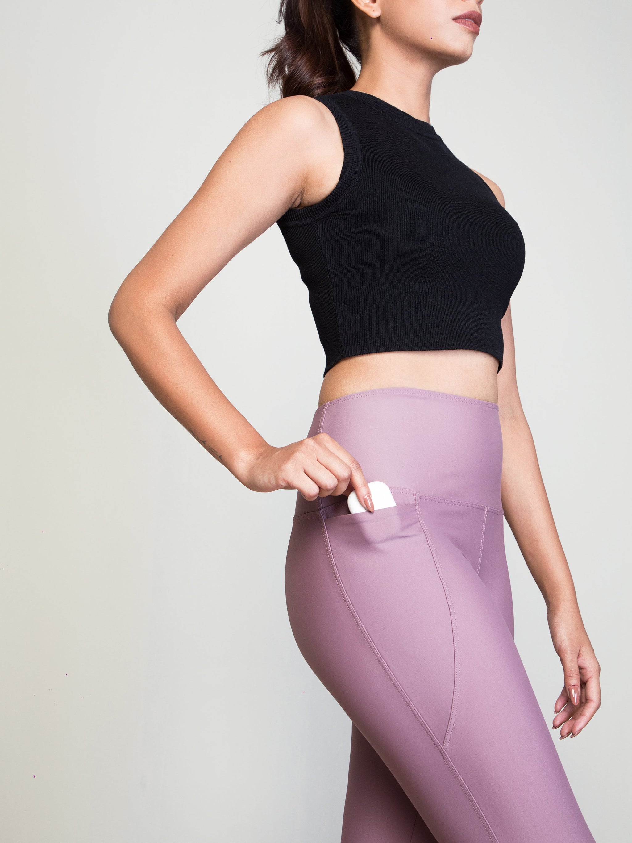 Dusty Voilet Nylon Stretch Training Tights