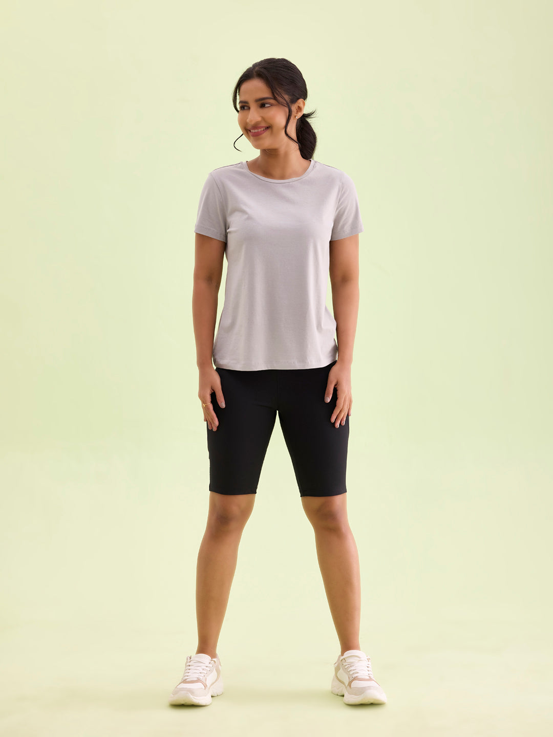 Black Nylon Stretch Active Shorts