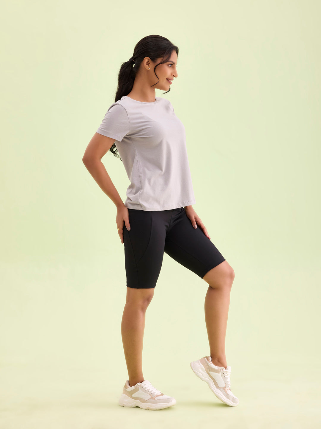 Black Nylon Stretch Active Shorts