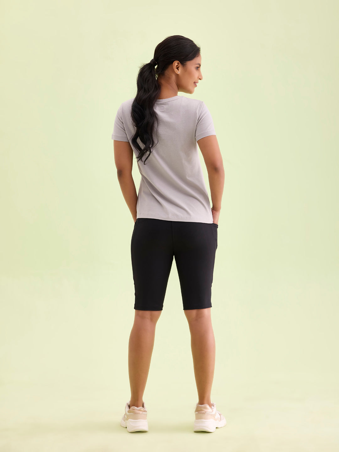 Black Nylon Stretch Active Shorts