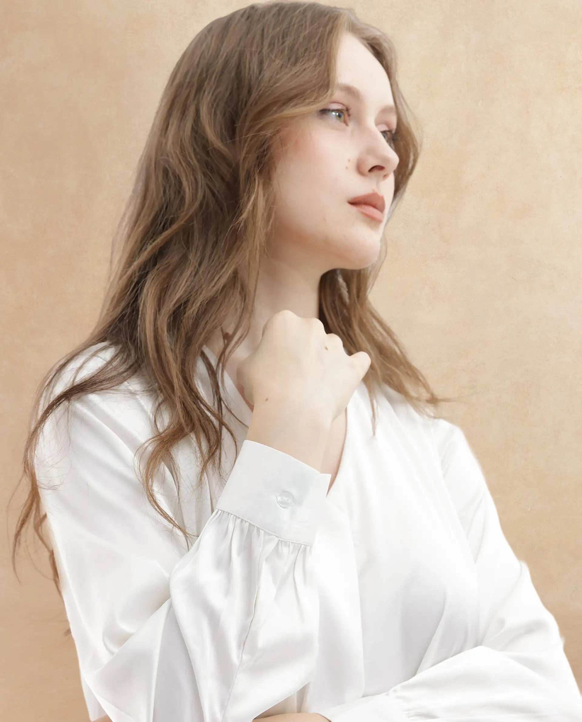 Rareism Women Lohan White Polyester Fabric Full Sleeves V-Neck Cuffed Sleeve Regular Fit Plain Top