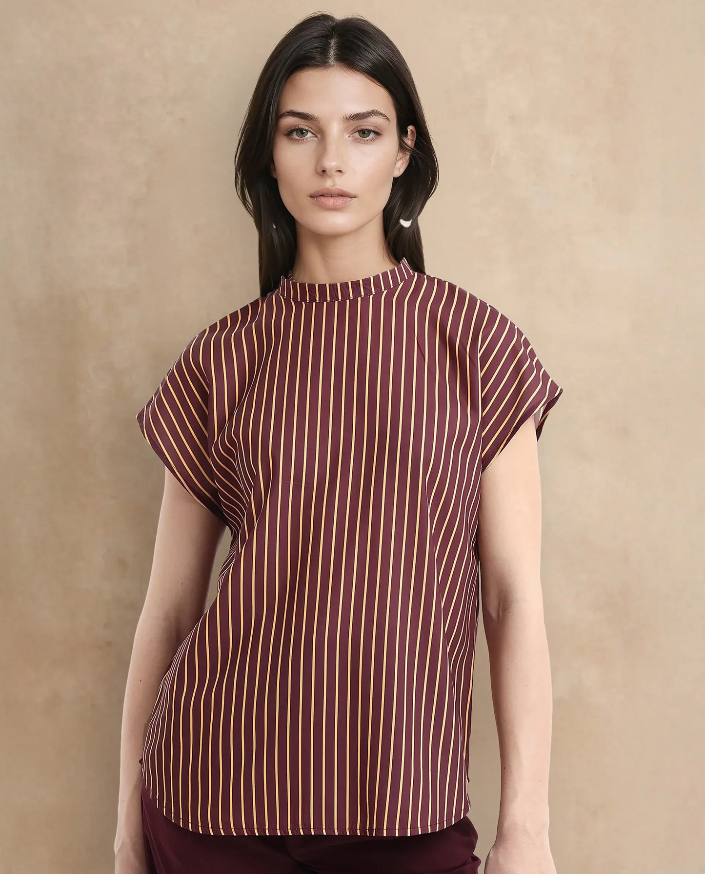 Rareism Women Lossa Brown Printed Top
