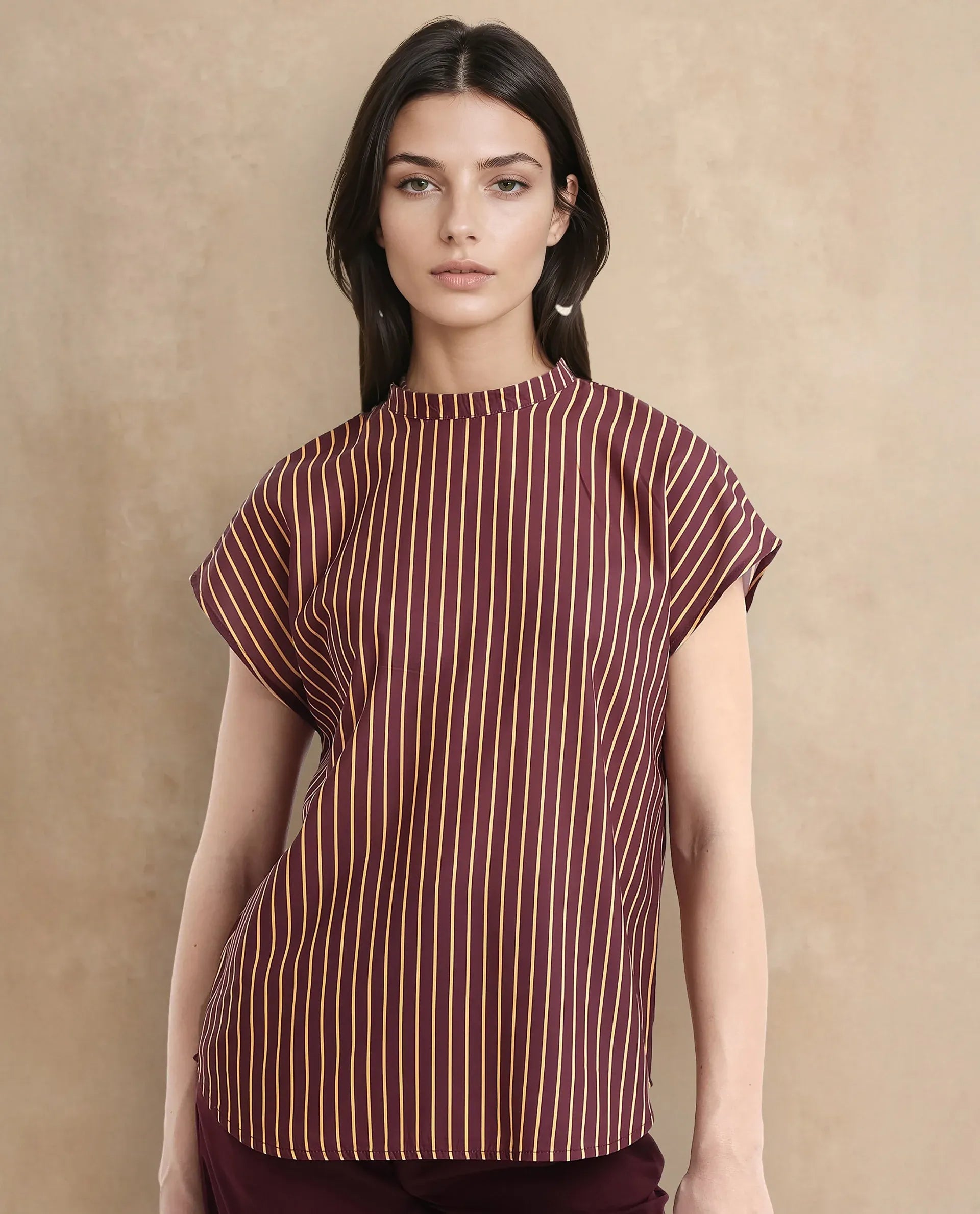Rareism Women Lossa Brown Printed Top