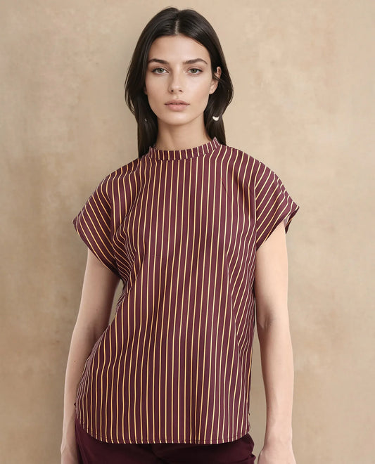 Rareism Women Lossa Brown Printed Top