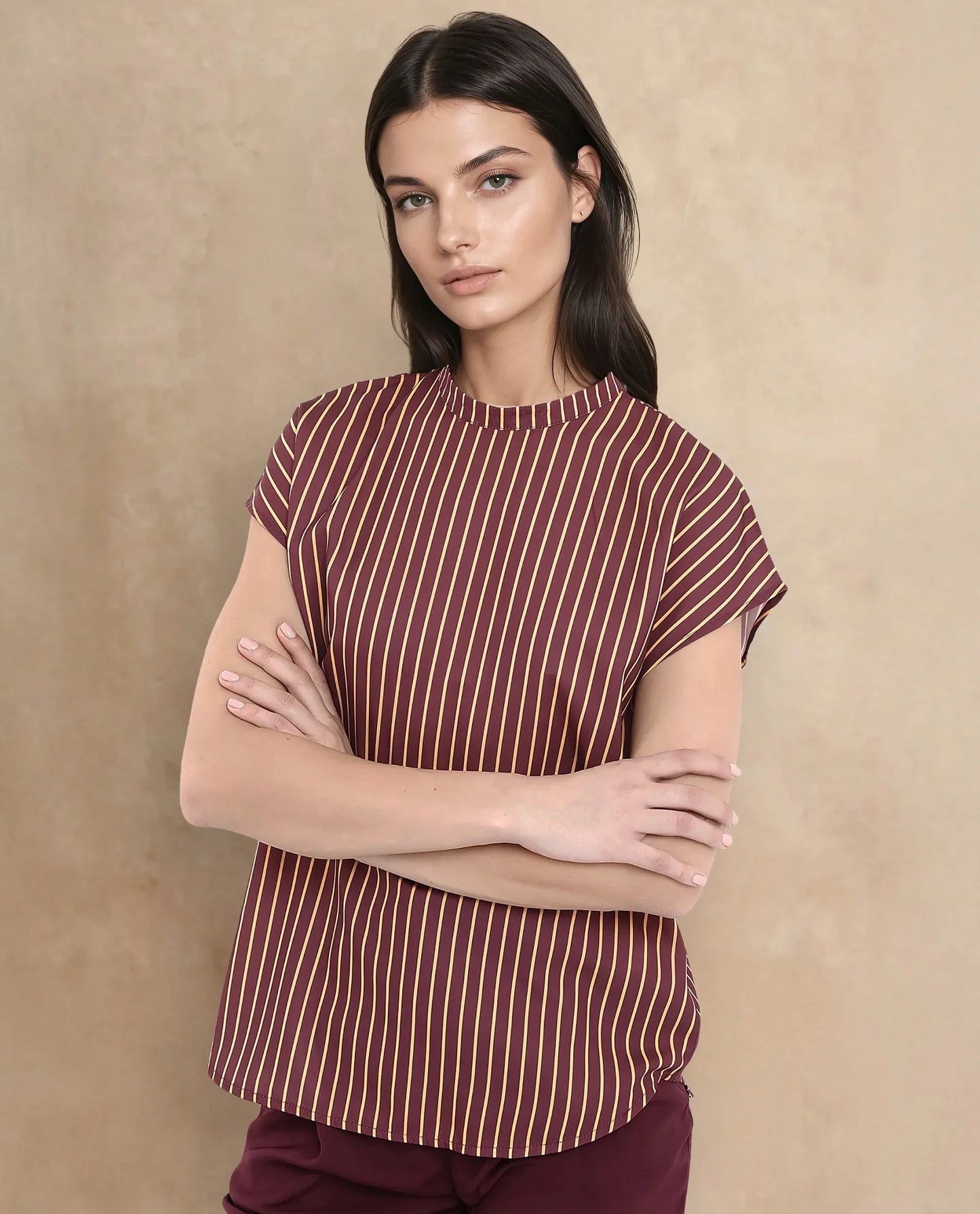 Rareism Women Lossa Brown Printed Top