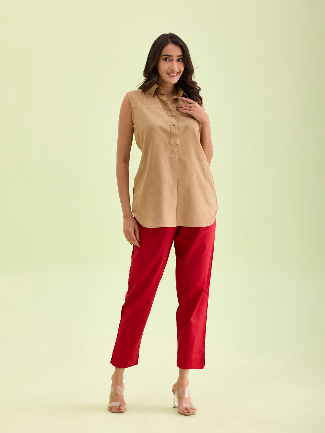 Cherry Cotton Pencil Pant